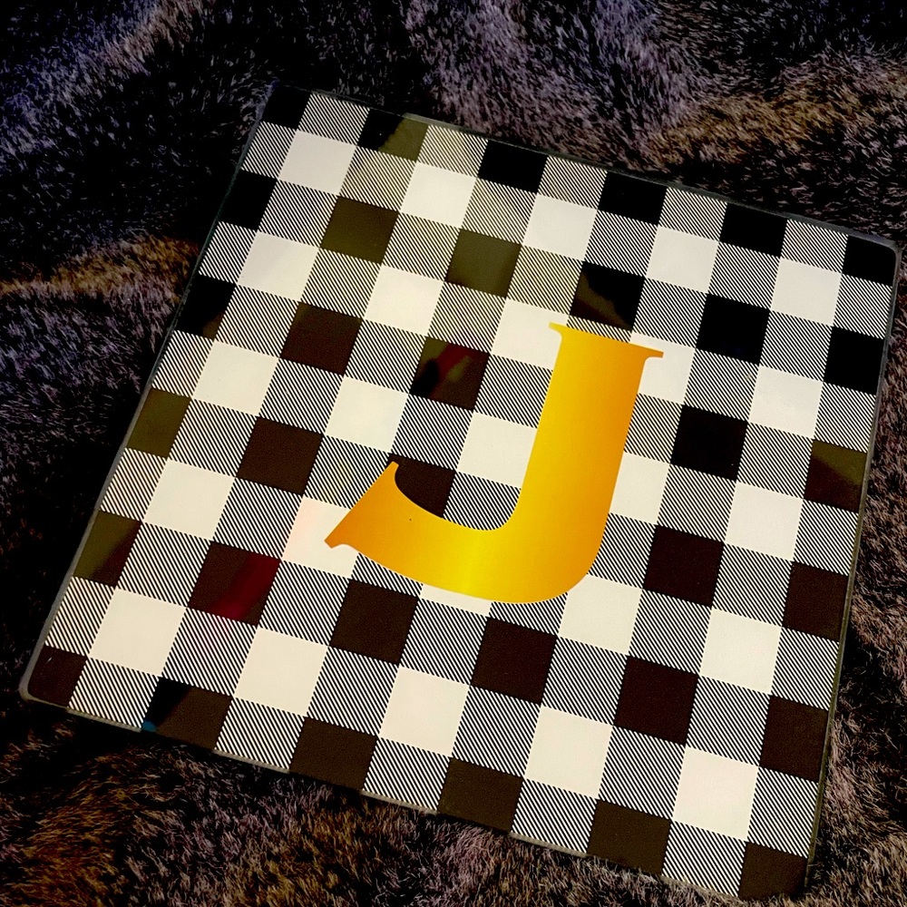 Monogram “J” Glass Trivet